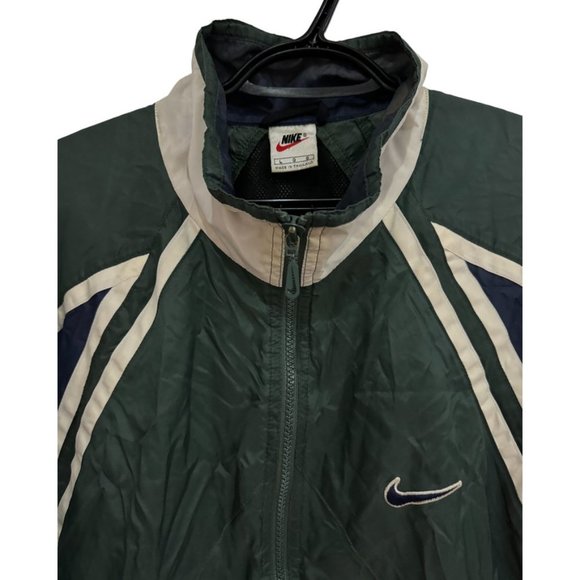 VINTAGE Nike Windbreaker Size Large Olive Jacket Full Zip Swoosh 90s  Retro - Picture 2 of 3
